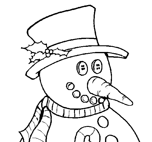 Dibujo de Muñeco con nariz de zanahoria para Colorear
