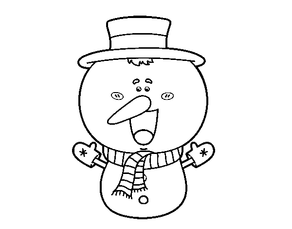 Dibujo de Muñeco de nieve cabezón para Colorear