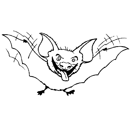 Dibujo de Murciélago con la lengua fuera para Colorear