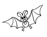 Dibujo de Murciélago infantil para colorear