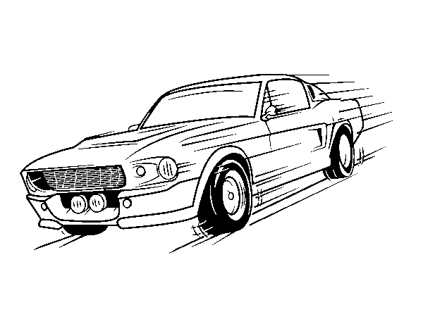 Dibujo de Mustang retro para Colorear 
