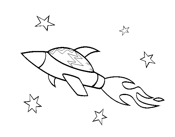 Dibujo de Nave cohete espacial para Colorear