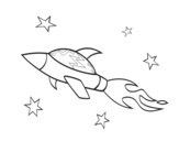 Dibujo de Nave cohete espacial para colorear