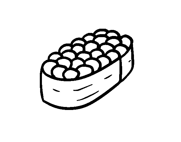 Dibujo de Niguiri de huevos de salmón para Colorear