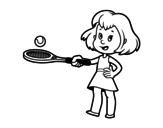 Dibujo de Niña con raqueta