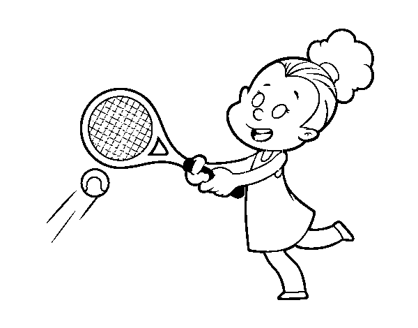 Dibujo de Niña jugando a tenis para Colorear