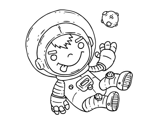 Dibujo de Niño astronauta para Colorear 