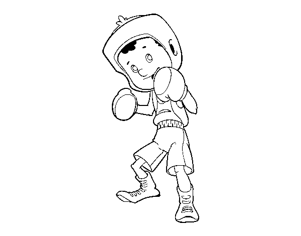 Dibujo de Niño boxeador para Colorear