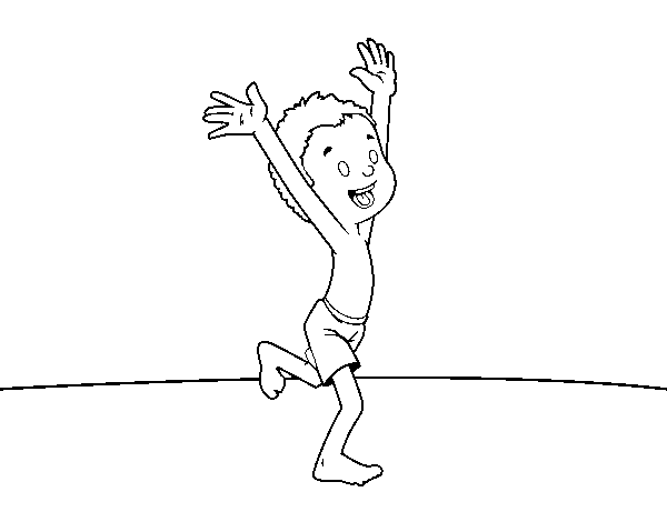 Dibujo de Niño con bañador para Colorear