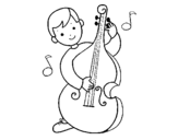 Dibujo de Niño con violonchelo para colorear