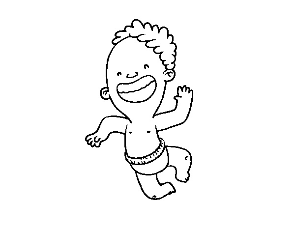 Dibujo de Niño dando un salto para Colorear