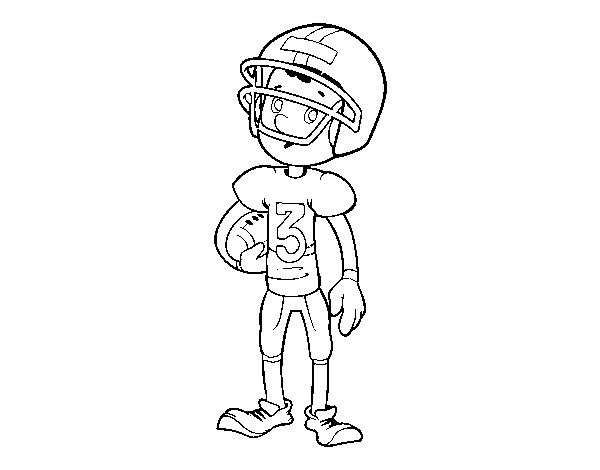 Dibujo de Niño jugador de rugby para Colorear