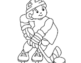 Dibujo de Niño jugando a hockey para colorear