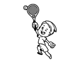 Dibujo de Niño jugando a tenis para colorear