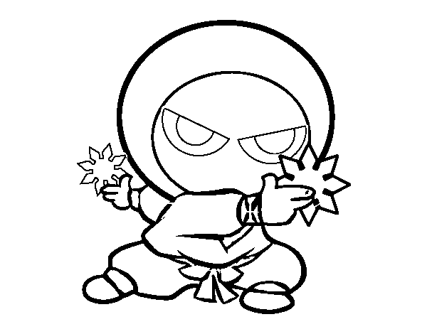 Dibujo de Niño ninja para Colorear