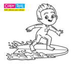 Dibujo de Niño surfista Color Roll para colorear