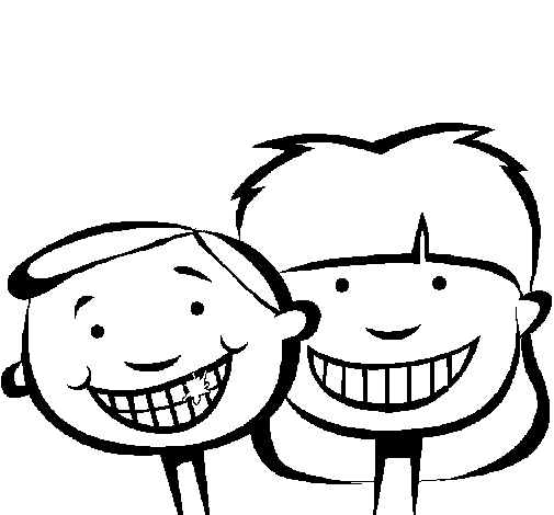 Dibujo de Niños con dientes sanos para Colorear