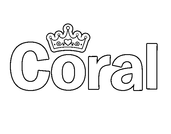 Dibujo de Nombre Coral para Colorear