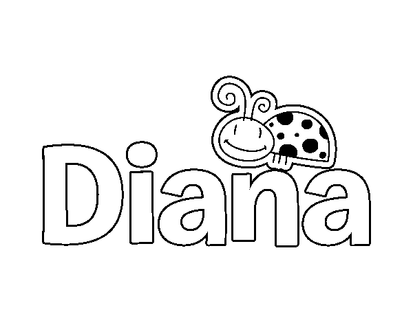 Dibujo de Nombre Diana para Colorear 