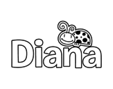 Dibujo de Nombre Diana para colorear