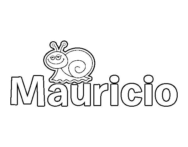 Dibujo de Nombre Mauricio para Colorear