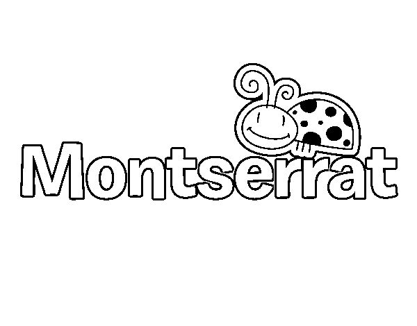Dibujo de Nombre Montserrat para Colorear