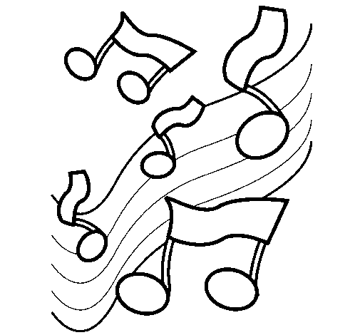 Dibujo de Notas en la escala musical para Colorear