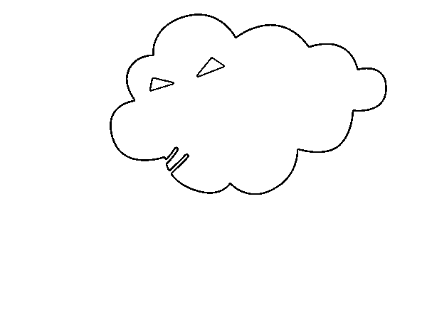 Dibujo de Nube soplando para Colorear