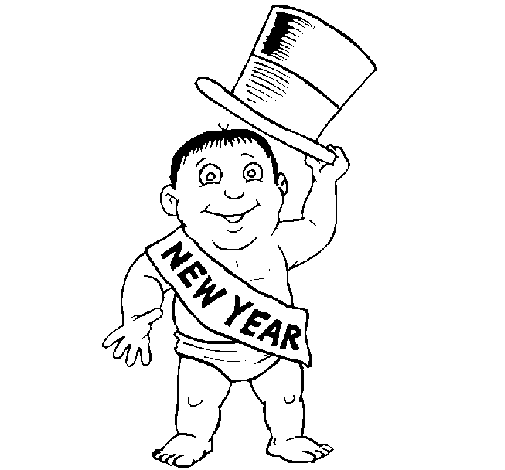 Dibujo de Nuevo año para Colorear