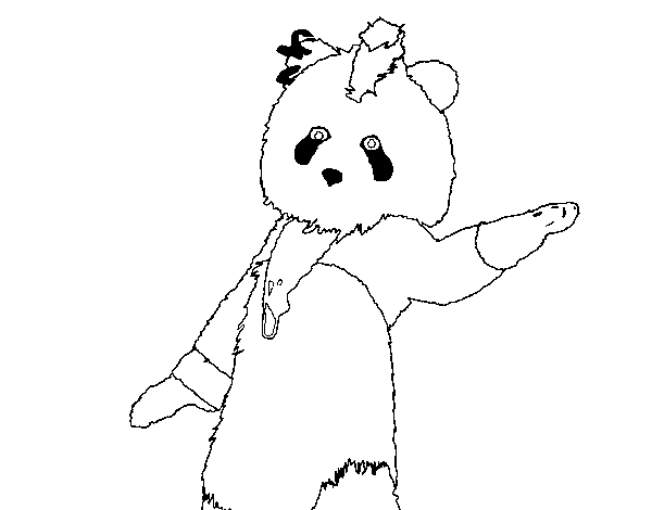 Dibujo de Oso Panda Just Dance para Colorear