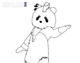 Dibujo de Oso Panda Just Dance para colorear