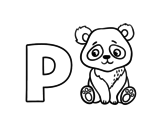 Dibujo de P de Panda para colorear