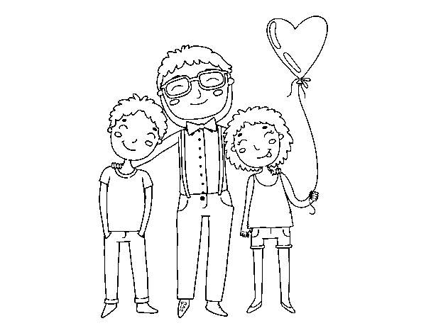 Dibujo de Padre e hijos para Colorear