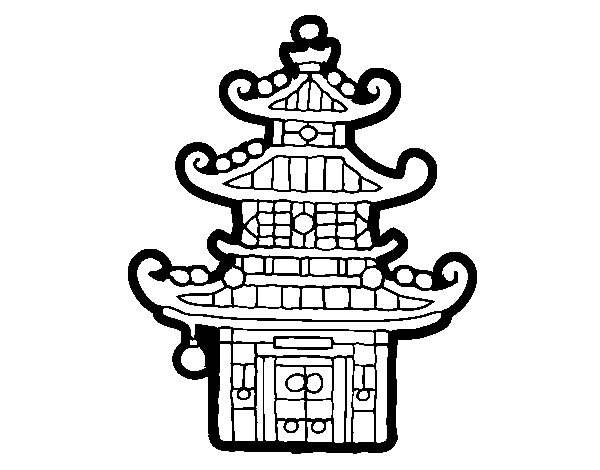 Dibujo de Pagoda china para Colorear