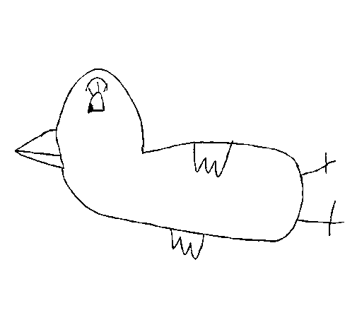 Dibujo de Pájaro de perfil para Colorear