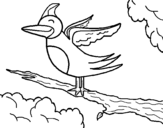 Dibujo de Pájaro en arbol para colorear
