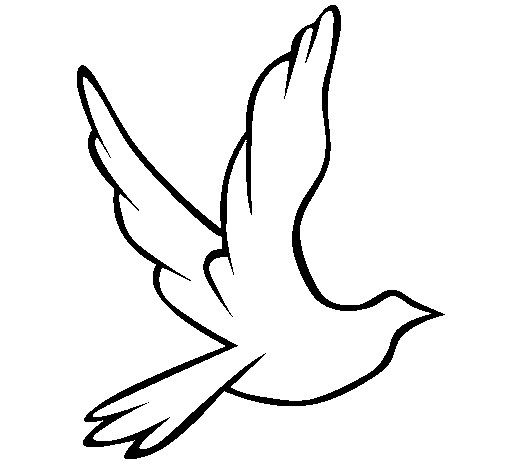 Dibujo de Paloma de la paz al vuelo para Colorear