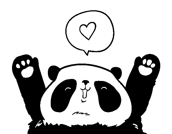 Dibujo de Panda enamorado para Colorear
