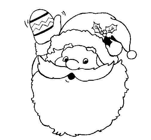 Dibujo de Papa Noel saludando para Colorear