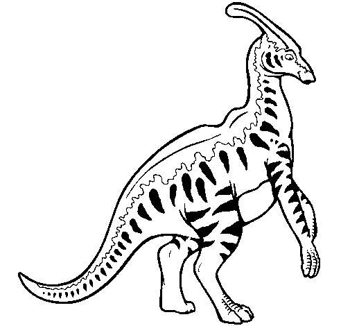 Dibujo de Parasaurolofus con rayas para Colorear