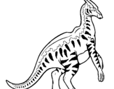 Dibujo de Parasaurolofus con rayas para colorear