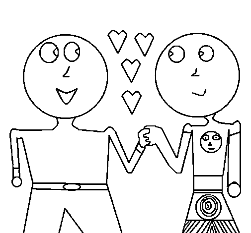 Dibujo de Pareja de enamorados 2a para Colorear