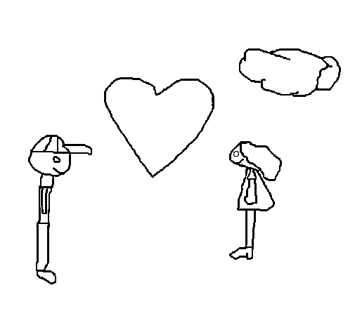 Dibujo de Pareja de enamorados 3 para Colorear