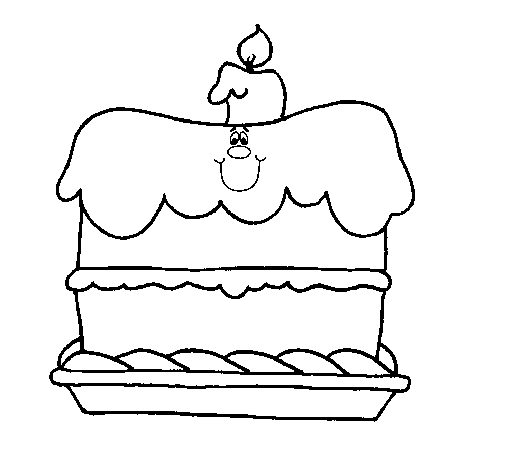 Dibujo de Pastel de cumpleaños para Colorear
