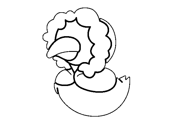 Dibujo de Pato en invierno para Colorear