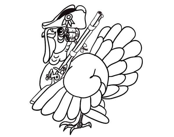 Dibujo De Pavo Con Escopeta Para Colorear Dibujos Net