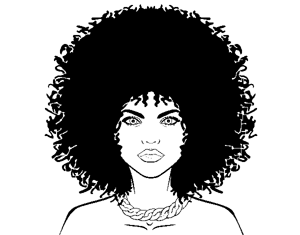 Dibujo de Peinado afro para Colorear