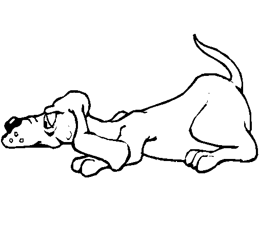 Dibujo de Perro cansado para Colorear