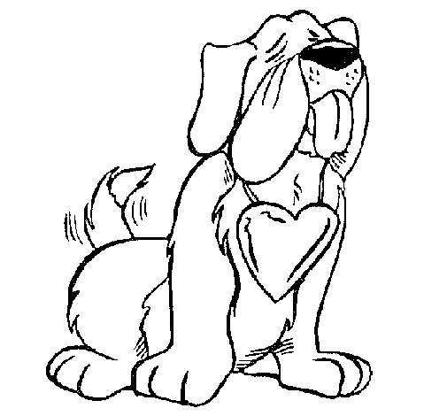 Dibujo de Perro enamorado para Colorear