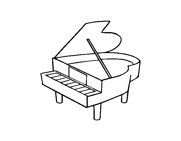 Dibujo de Piano de cola abierto para Colorear